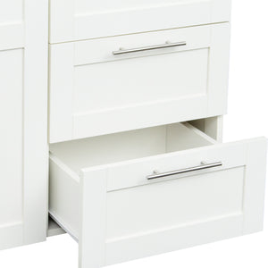 English Elm High Versatile Storage Cabinet With 2 Doors, 2 Drawers & 5 Compartments For Modern Spaces W331S00071