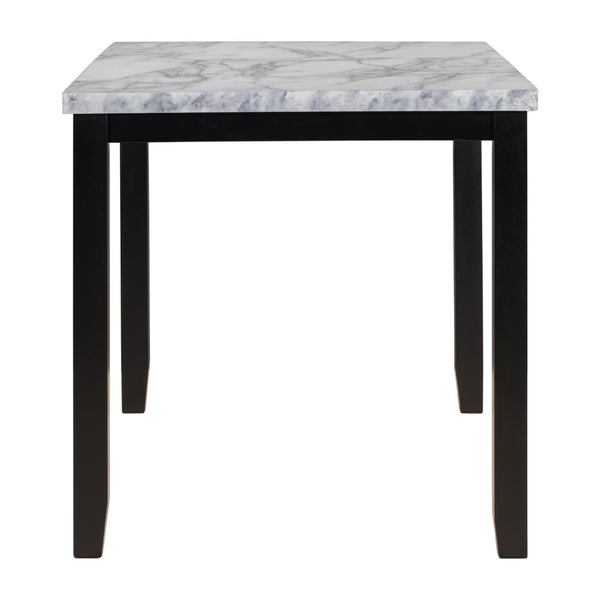 English Elm Trexm Faux Marble Dining Set Rubberwood Frame Copper Nail-head Trim Seats Four WF288300AAK