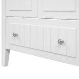 English Elm 36" Bathroom Vanity Base Only, Solid Wood Frame and Mdf Boards, White