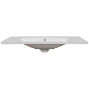 English Elm 36" Modern Ceramic Vanity Top with White Undermount Basin, Center Sink, 3-Hole 4" Faucet Ready N725P171539K