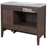 English Elm 36" Bathroom Vanity Base Only, Solid Wood Frame and Mdf Boards, Brown