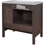 English Elm 30" Bathroom Vanity Base Only, Solid Wood Frame, Bathroom Storage Cabinet With Doors and Drawers, Brown