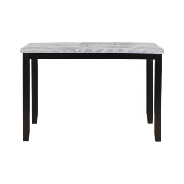 English Elm Trexm Faux Marble Dining Set with Four Cushioned Chairs Rubberwood Glam Kitchen ST000040AAA