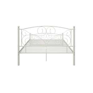 English Elm Full Size Steel Bed Frame with Floral Headboard Footboard for Quiet Restful Nights W21428123