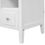 English Elm 36" Bathroom Vanity Base Only, Solid Wood Frame and Mdf Boards, White