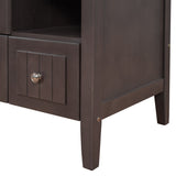 English Elm 36" Bathroom Vanity Base Only, Solid Wood Frame and Mdf Boards, Brown