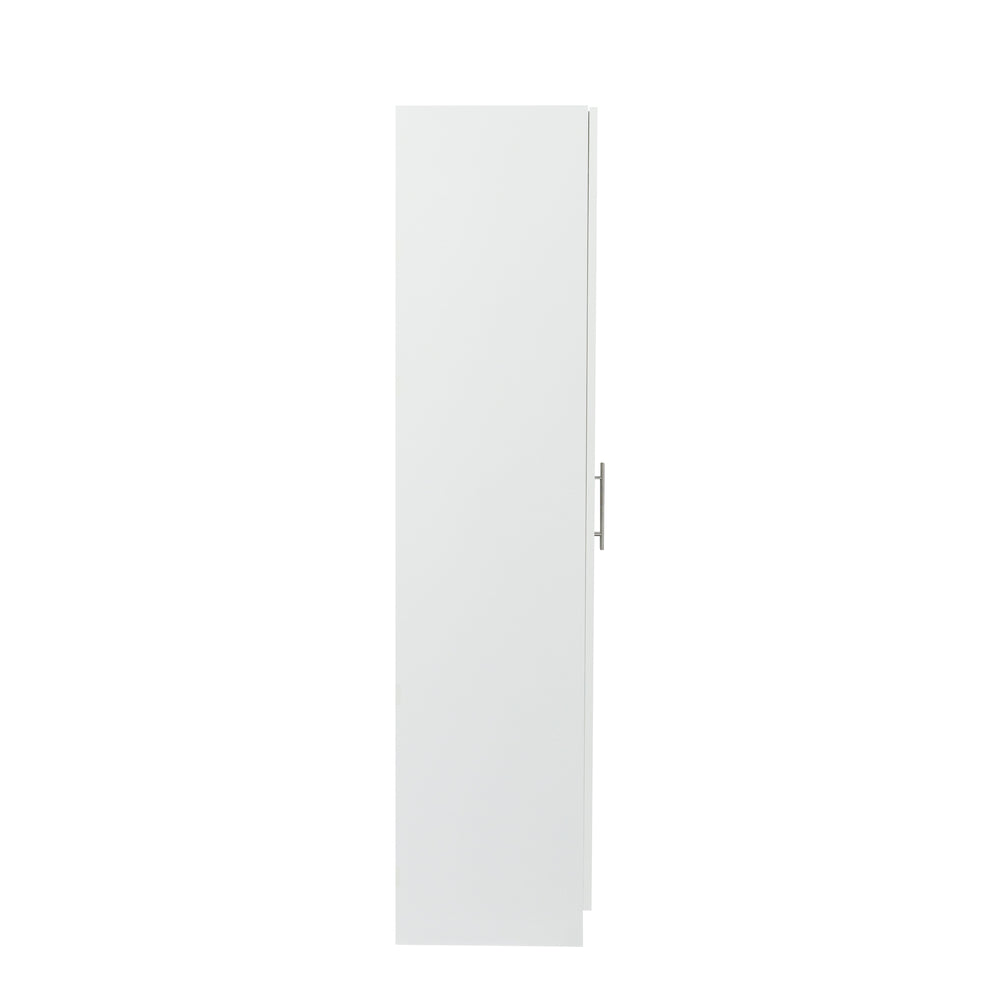 English Elm High Space-Saving Cabinet With 2 Doors, 3 Partitions For Organized Storage In Modern White Finish W331S00080