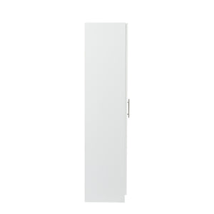 English Elm High Space-Saving Cabinet With 2 Doors, 3 Partitions For Organized Storage In Modern White Finish W331S00080