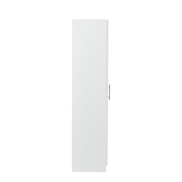 English Elm High Space-Saving Cabinet With 2 Doors, 3 Partitions For Organized Storage In Modern White Finish W331S00080