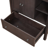 English Elm 30" Bathroom Vanity Base Only, Solid Wood Frame, Bathroom Storage Cabinet With Doors and Drawers, Brown