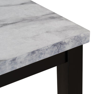 English Elm Trexm Faux Marble Dining Set with Four Cushioned Chairs Rubberwood Glam Kitchen ST000040AAA