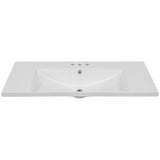 English Elm 36" Single Bathroom Vanity Top With White Basin, 3-Faucet Holes, Ceramic, White