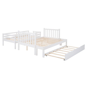 English Elm Twin Over Full Bunk Bed with Staircase Storage Drawers and Pull Out Trundle LT000025AAK-2