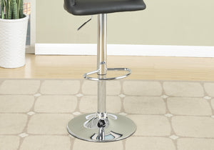 English Elm Bar Stools Set of 2 Adjustable Faux Leather Kitchen Island Seating Chrome Base HS00F1555-ID-AHD