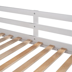 English Elm Twin-over-twin Bunk Bed with Trundle Stair Storage Kids Shared Bedroom White LT000064AAK