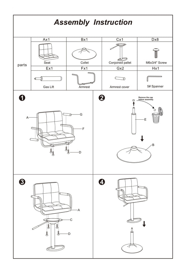 English Elm Contemporary Adjustable Height Bar Stools Set of 2 with Tufted Faux Leather Seats, Padded Arms and Back Red 22 L x 21 W x 22 H HS00F1558-ID-AHD