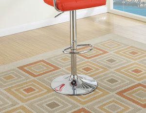 English Elm Contemporary Adjustable Height Bar Stools Set of 2 with Tufted Faux Leather Seats, Padded Arms and Back Red 22 L x 21 W x 22 H HS00F1558-ID-AHD