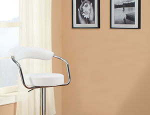 English Elm Contemporary White Diner Bar Stools Set of 2 – Adjustable Swivel Counter Height, Cushioned Retro PVC Seats HS00F1560-ID-AHD