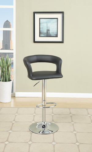 English Elm Bar Stools Set of 2 Adjustable Faux Leather Kitchen Island Seating Chrome Base HS00F1555-ID-AHD