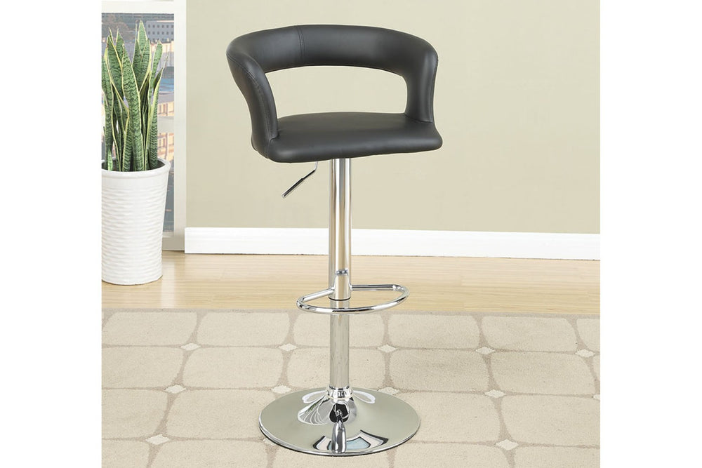 English Elm Bar Stools Set of 2 Adjustable Faux Leather Kitchen Island Seating Chrome Base HS00F1555-ID-AHD