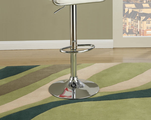 English Elm White Faux Leather Bar Stool Set of 2 Adjustable Counter Height Tufted Padded Back Seats with Armrests White 22 L x 21 W x 22 H HS00F1567-ID-AHD