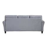 English Elm Modern Living Room Sofa Set Linen Upholstered Couch Furniture For Home Or Office ,Light Grey-Blue,(1+2+3-Seat,Old Sku:Sg000373Aaa)