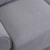 English Elm 79.9" Modern Living Room Sofa Linen Upholstered Couch Furniture For Home Or Office ,Light Grey*Blue,(3-Seat,Old Sku:Wf288519Aac)