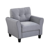 English Elm 35" Modern Living Room Armchair Linen Upholstered Couch Furniture For Home Or Office ,Light Grey-Blue,(1-Seat,Old Sku:Wf288517Aac)