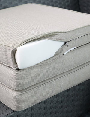 English Elm PE Hand Made WICKER SECTIONAL SINGLE SOFA Brown Gray Outdoor 5-Seater UV-Proof Cushions Easy Assembly Durable W349111242