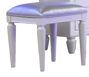 English Elm Perla Glam Queen 5-Pc LED Bedroom Set with Tufted Upholstery, Crystal Accents & Ample Storage 659436270626