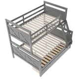 Hearth and Haven Indux Twin over Full Bunk Bed with Ladder and Two Storage Drawers, Grey GX000119AAE