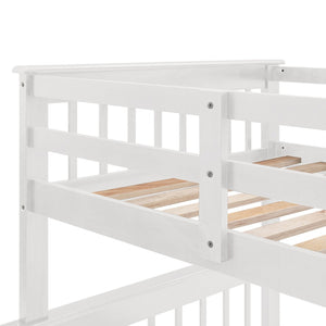 English Elm Stairway Twin Over Full Bunk Bed with Stair Storage Espresso Frame for Kids LT000219AAK-1