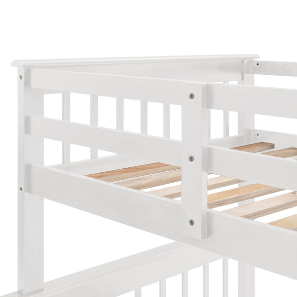 English Elm Stairway Twin Over Full Bunk Bed with Stair Storage Espresso Frame for Kids LT000219AAK