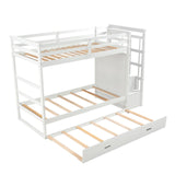 Twin over Twin Bunk Bed with Trundle and Staircase