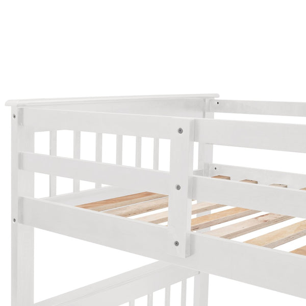 English Elm Stairway Twin Over Full Bunk Bed with Stair Storage Espresso Frame for Kids LT000219AAK-1