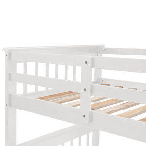 English Elm Stairway Twin Over Full Bunk Bed with Stair Storage Espresso Frame for Kids LT000219AAK