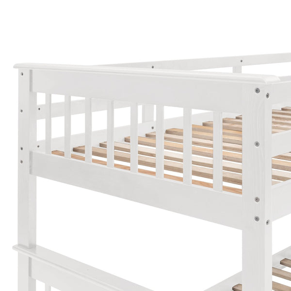 English Elm Stairway Twin Over Full Bunk Bed with Stair Storage Espresso Frame for Kids LT000219AAK