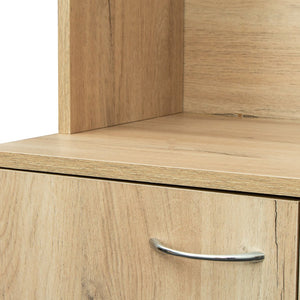 English Elm 70.87" Wardrobe Kitchen Cabinet with 6 Doors, 1 Drawer & Open Shelf — Durable Melamine MDF Storage Solution Oak W331S00057
