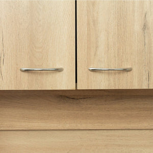 English Elm 70.87" Wardrobe Kitchen Cabinet with 6 Doors, 1 Drawer & Open Shelf — Durable Melamine MDF Storage Solution Oak W331S00057