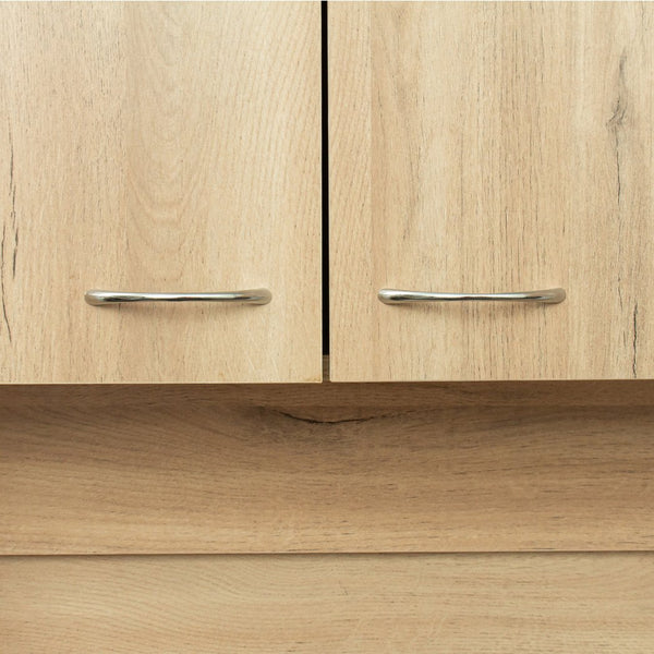 English Elm 70.87" Wardrobe Kitchen Cabinet with 6 Doors, 1 Drawer & Open Shelf — Durable Melamine MDF Storage Solution Oak W331S00057