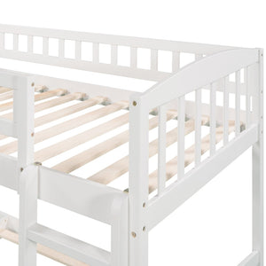 English Elm Twin Over Kids Bunk Bed with Fun Slide Solid Pine Frame White Finish LT100514AAK