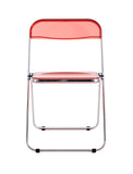Hearth and Haven Red Ruby Clear Transparent Folding Chair Chair Pc Plastic Living Room Seat Zdy-Hong-4 W370126706