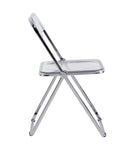 Hearth and Haven Gray Clear Transparent Folding Chair Chair Pc Plastic Living Room Seat Zdy-Hui-2 W370126675