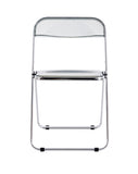 Hearth and Haven Gray Clear Transparent Folding Chair Chair Pc Plastic Living Room Seat Zdy-Hui-4 W370126711