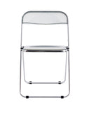 Hearth and Haven Gray Clear Transparent Folding Chair Chair Pc Plastic Living Room Seat Zdy-Hui-2 W370126675