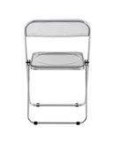 Hearth and Haven Gray Clear Transparent Folding Chair Chair Pc Plastic Living Room Seat Zdy-Hui-2 W370126675