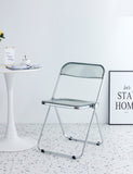 Gray Clear Transparent Folding Chair Chair Pc Plastic Living Room Seat Zdy-Hui-4