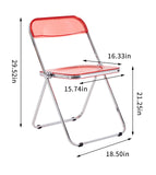 Red Ruby Clear Transparent Folding Chair Chair Pc Plastic Living Room Seat Zdy-Hong-4