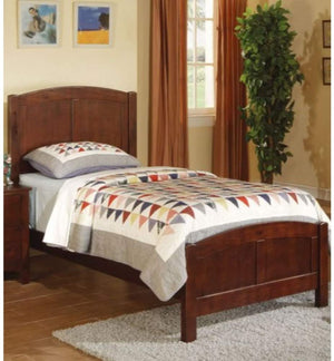 English Elm Cherry Full Size Bed Frame with Carved Headboard & Footboard in Dark Oak/Cherry Finish, Rubberwood Elegance B011S01983