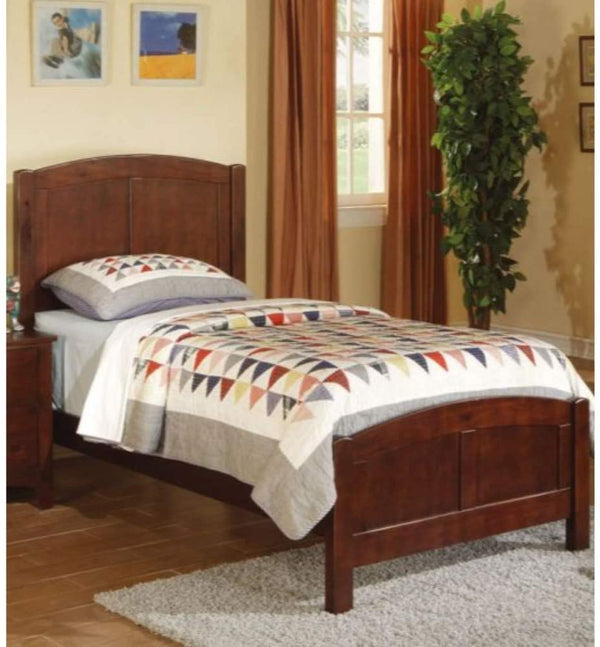 English Elm Cherry Full Size Bed Frame with Carved Headboard & Footboard in Dark Oak/Cherry Finish, Rubberwood Elegance B011S01983